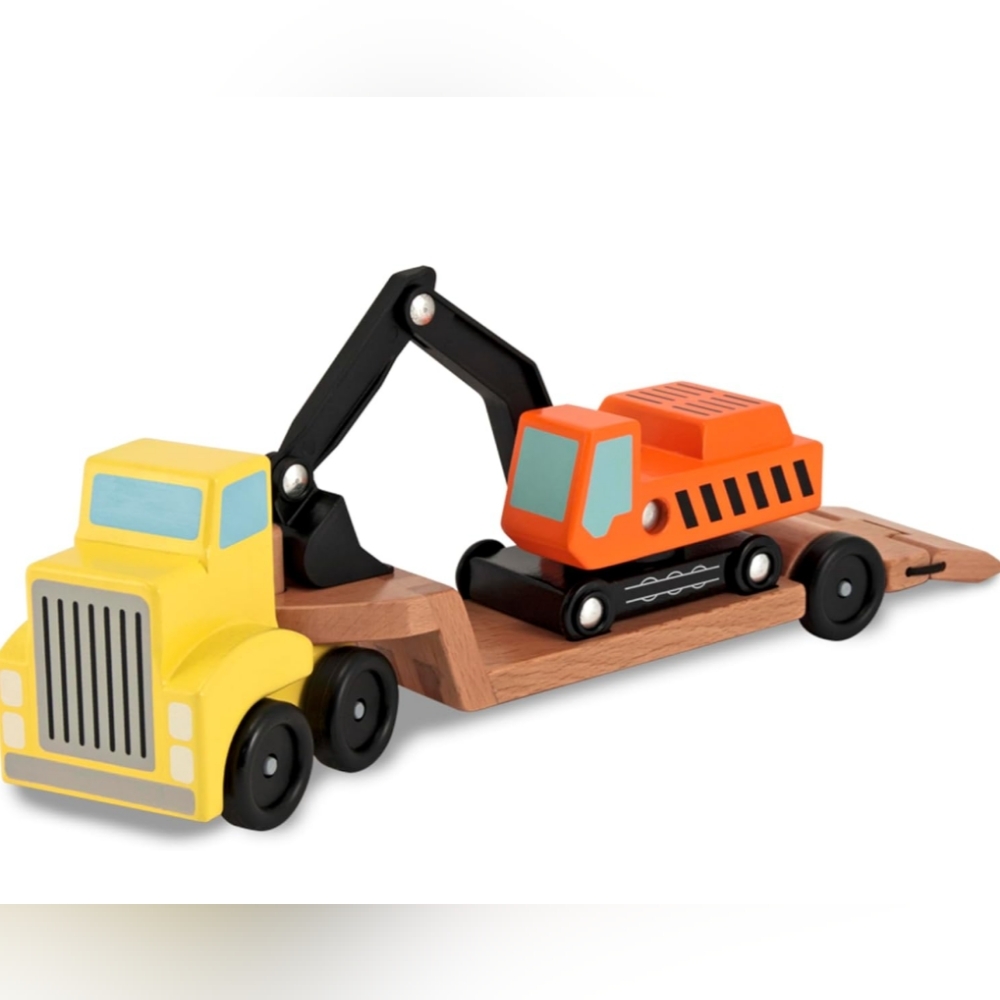 Melissa & Doug Trailer And Excavator Set